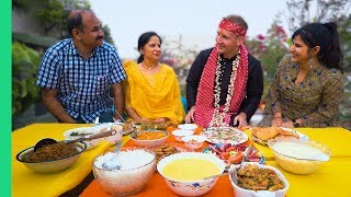 INDIAN FOOD Cooked with LOVE American tries home cooked Indian Food For the first time in Delhi [upl. by Hughett702]