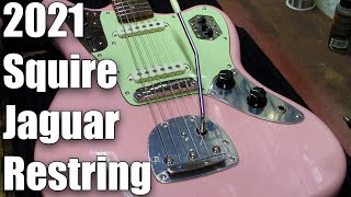 2021 Squier Jaguar Restring [upl. by Latsryc920]