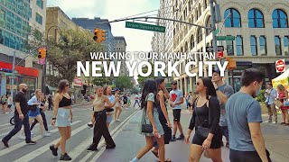 NEW YORK CITY  CE16 Manhattan Walking Tour Summer Season 6th Avenue 14th Street 5th Avenue 4K [upl. by Chaille]