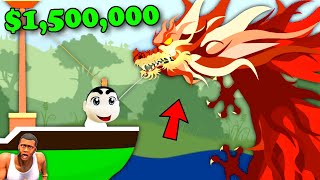 I Caught 1500000 DRAGON in CAT GOES FISHING with SHINCHAN and CHOP [upl. by Aisetal]