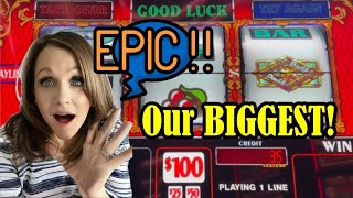 🔥EPIC Win Alert Our BIGGEST Double Top Dollar Slot Machine Win EVER  Staceysslotscom [upl. by Luciana]