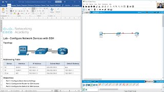 1647 Lab  Configure Network Devices with SSH [upl. by Kerrill]