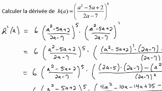 Dérivée dune fonction composée avec quotient 1 [upl. by Dela]