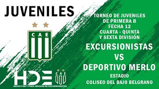 Excursionistas vs Dep Merlo  Fecha 12  Juveniles B 4TA  5TA Y 6TA DIVISIÓN [upl. by Penelopa316]