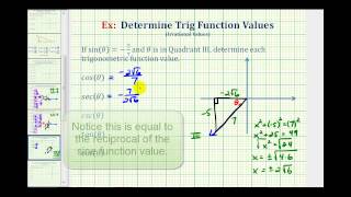 New Version Available Find Trig Function Values Given the Sine Value and Quadrant [upl. by Zack830]