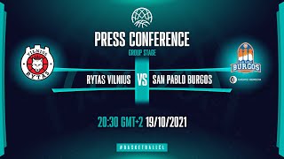 Rytas Vilnius v Hereda San Pablo Burgos  Press Conf  Basketball Champions League 202122 [upl. by Shreeves]