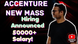 Accenture New Role Mass Hiring Announced  50000 per month Salary  Incentives  Apply Asap [upl. by Lledal762]