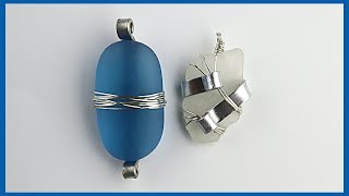 Flat Wire Wrapped Sea Glass Pendants Tutorial [upl. by Airla]