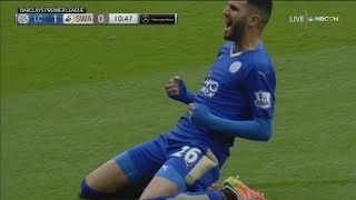 Riyad Mahrez vs Swansea Home 24042016 [upl. by Anneirda]