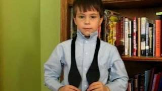 7 year old demonstrating how to tie a bow tie [upl. by Earleen473]