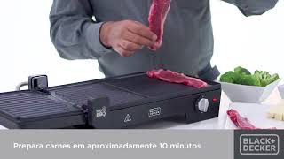 BLACKDECKER  Grill Elétrico BBQ 3 em 1 com abertura 180º  G2200 [upl. by Trager]