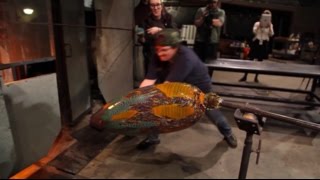 Large blown glass piece shatters  Rare Lino Tagliapietra footage [upl. by Adiaz]