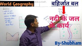 World geography  नदियों के जल के कार्य बहिर्जात बल [upl. by Dnaltruoc642]