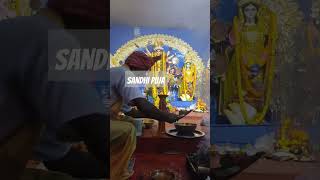 Sandhi Puja at Our localitydurgapujaytshortsindia kolkatatraveltrendingviralshorts [upl. by Laws]