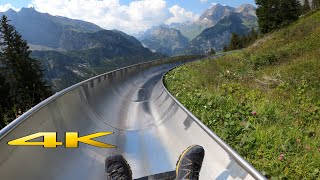 Mountain Coaster Oeschinensee Kandersteg Switzerland 4K 60p 🇨🇭 [upl. by Whalen]