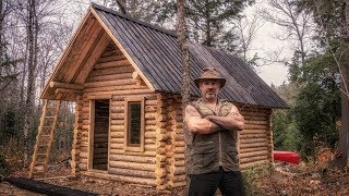 Man Builds Off Grid Log Cabin Alone in the Canadian Wilderness [upl. by Kuehn]