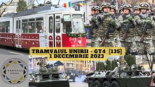 🇹🇩🚊Tramvaiul Unirii Iasi  GT4 135  1 Decembrie 2023 Ziua Nationala a Romaniei🚊🇹🇩 [upl. by Astor]