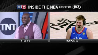 Shaq Accidentally Speaks Russian Instead Of Serbian To Nikola Jokic In Postgame Interview [upl. by Cowen61]