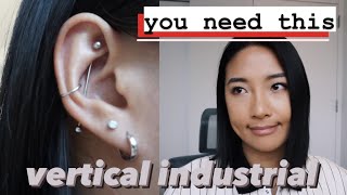 vertical industrial piercing you need to get spicier than horizontal [upl. by Girish]