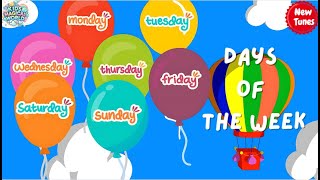 Days of the Week Song for Kindergarten toddlers preschoolers  Nursery Rhyme Monday [upl. by Atteiluj]