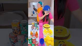 Yellow foods vs Popular drinks ice cream challenge🍨 funny by Ethan Funny Family [upl. by Sivrahc]