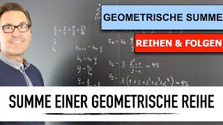 Summe einer Geometrischen Reihe berechnen  geometrische und arithmetische Folgen berechnen [upl. by Ibed]