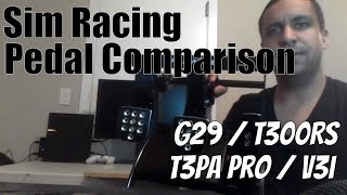 Sim Racing Pedal Comparison  Logitech G29  Thrustmaster T300RS and T3PA  Fanatec V3 Inverted [upl. by Yves]