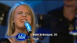 Slutaudition solosång Malin Brännlund  Idol Sverige TV4 [upl. by Lepine]