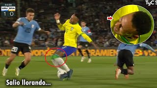 ASI FUE la DURA LESION de NEYMAR con BRASIL ante URUGUAY [upl. by Samp]