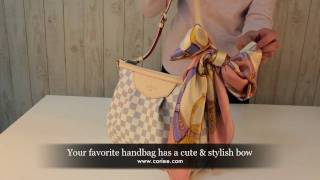 How To Tie a Bow on a Handbag with a Silk Scarf [upl. by Akitan]