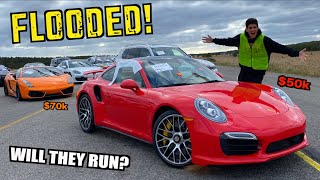 Buying FLOODED Supercars at Salvage Auction for CHEAP [upl. by Atnauq833]