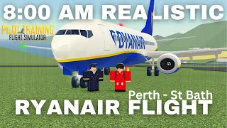 8 AM Ryanair Flight  Realistic Sounds  PTFS Roblox [upl. by Acimad]