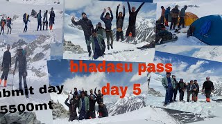 bhadsu pass day 5 submitt day ⛰️ 🏔 [upl. by Hgielrahc]