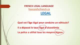 1 LEGAL FRENCH LEGAL LANGUAGE FRANCAIS FSC FRENCHCA [upl. by Devinna947]