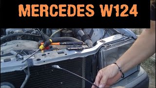 Mercedes Benz W124  How to change the hood bonnet release lever DIY [upl. by Idnir865]