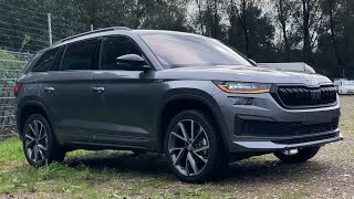 Skoda NEW Kodiaq 2023 Sportline in 4K Graphite Grey Metal 20 Inch Vega Walk around amp detail inside [upl. by Dnomayd672]