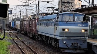 約2時間遅れ《20両目に記念コンテナ有り！》EF66 131号機吹コキ23両が蓮田駅1番線を通過！4093列車・コンテナ輸送 [upl. by Kilby]