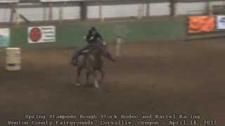 Barrel Racing Spring Stampede Rough Stock Rodeo Benton County Fairgrounds April 14 2012 [upl. by Moncear497]