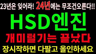 HSD엔진   23년은 잊어라 24년에 주목해야할 종목 [upl. by Zizaludba]