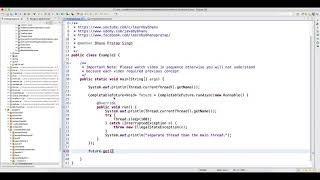 CompletableFuture runAsync Method Video 58 [upl. by Ecinwahs]