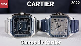 CARTIER Santos De Cartier Large Model in Blue with Grey or Blue dial [upl. by Botnick]