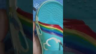 Trying to inovate slippers 🖌✌️art rongmoshal painting slippers [upl. by Analla]