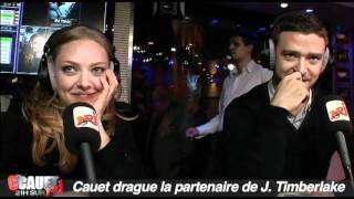 Cauet drague Amanda Syfried la partenaire de J Timberlake dans quotTime Outquot  CCauet sur NRJ [upl. by Gratianna]