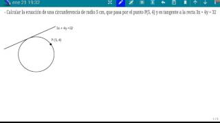 Circunferencia dado el radio y tangente a una recta [upl. by Selfridge481]