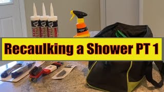 Removing Old Shower Caulk Made Easy  Part 1 to Recaulking The Shower [upl. by Gaven877]