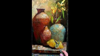 Still life oil painting Vugar Mamedov [upl. by Retnyw]