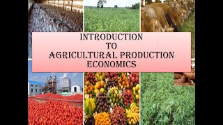 Lecture 1 Agricultural Production Economics Introductionbasic conceptsterms to be known [upl. by Kcoj999]