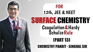 Coagulation amp HardySchulze Rule  Surface Chemistry Part 13  Chemistry Pandit – Singhal Sir [upl. by Tichonn]