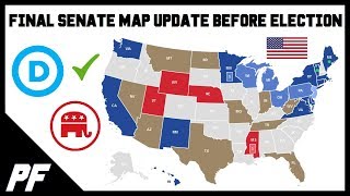 Final 2018 Senate Map Predictions Midterm Elections  Race Ratings Analysis November 2018 Update [upl. by Kelcy53]