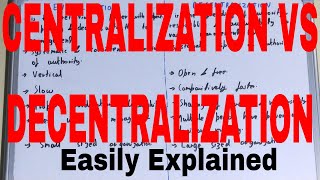 Centralization vs DecentralizationDifference between centralization and decentralization [upl. by Nnylyaj]